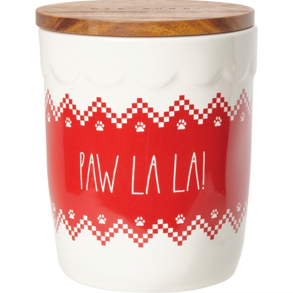 Rae Dunn “Paw La La!” Pet Treat Canister - 5.25x4.25”